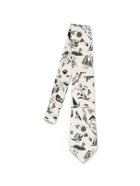 Paul Smith Travel Stories-print tie Neutrals M1A0TIEUT418