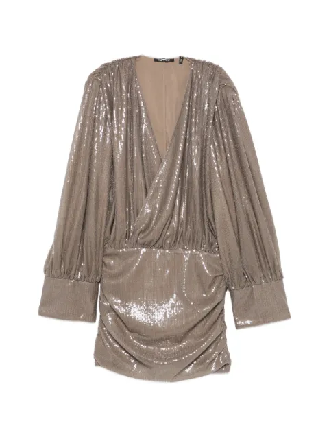 ROTATE BIRGER CHRISTENSEN sequin-embellished ruched mini dress Brown 1164211078