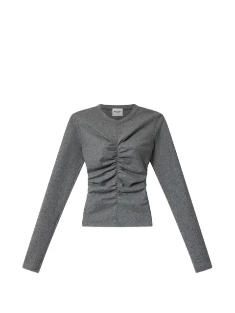 MARANT ÉTOILE ruched long-sleeve top Grey HT0960FAD3K05E