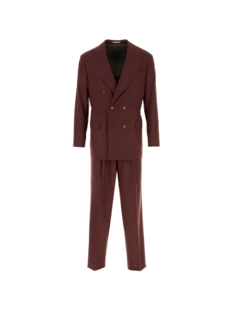 Brunello Cucinelli double-breasted suit Brown ME4999CPNHC017