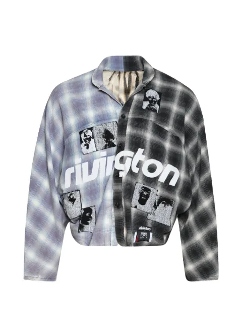 RRR123 Nazarene checked-pattern shirt Black NAZASI58