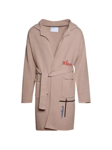 Paly lettering-embroidered coat Neutrals 6U001Q1010BRN