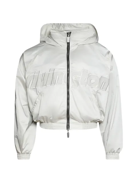 RRR123 Flagship Abbots logo-embroidered padded jacket Grey FLGSJK90