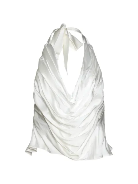 Di Petsa Lunar draped top White LUNARDRAPEDSILKHALTERNECKTOP