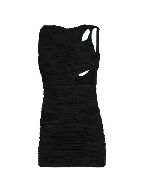 Di Petsa Midnight ruched cut-out dress Black MIDNIGHTMINIKNITDRESS