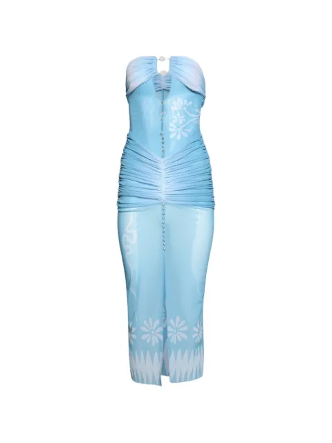 Di Petsa Siren ruched-detail dress Blue ICEYSIRENSTRAPLESSMINIDRESS
