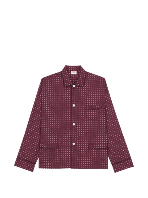 Saint Laurent geometric-print pajama shirt Red 870143Y6K08