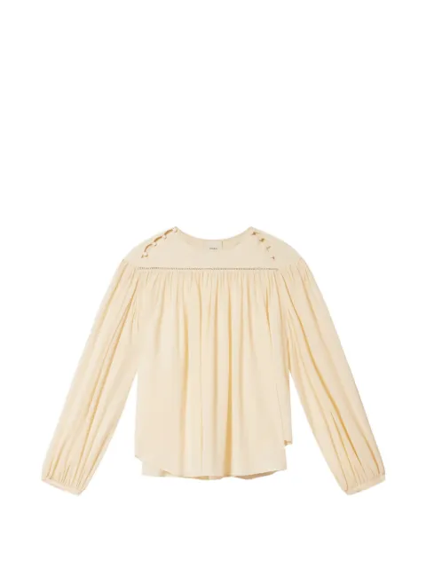 ISABEL MARANT Nuna silk fluid-fit blouse Neutrals HT0941FAD3J15I