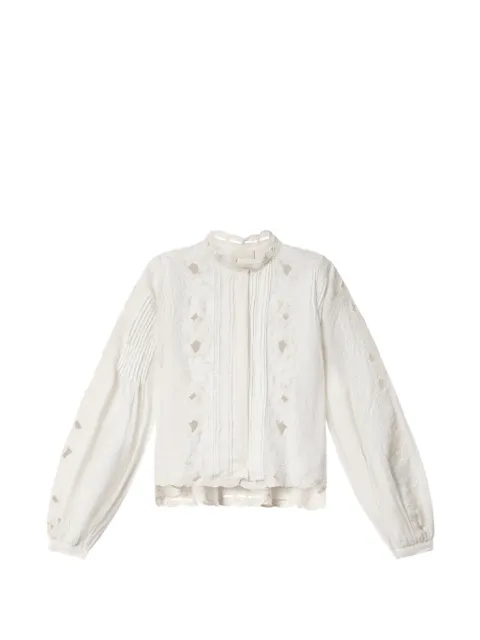 ISABEL MARANT Rubra broderie-anglaise pintuck-detail shirt White HT0964FAD3J12I