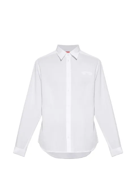 Diesel logo-embroidered cotton shirt White A227090JMCK
