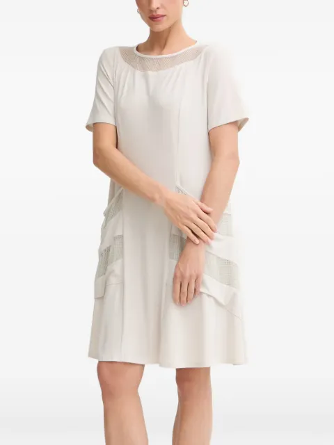 Joseph Ribkoff mesh-panel short-sleeve mini dress Neutrals 262141