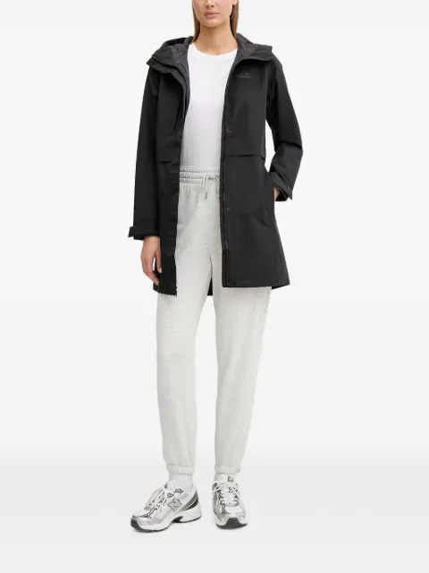 JACK WOLFSKIN Terraview hooded logo-print coat Black A63830