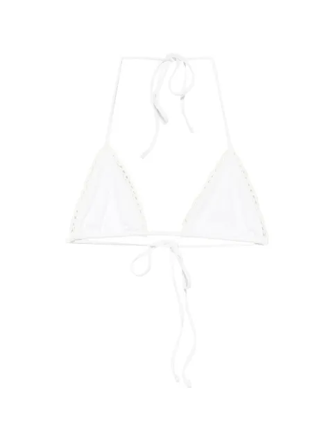 Frankies Bikinis x Jennie Nick crochet triangle bikini top Neutrals 10168CH