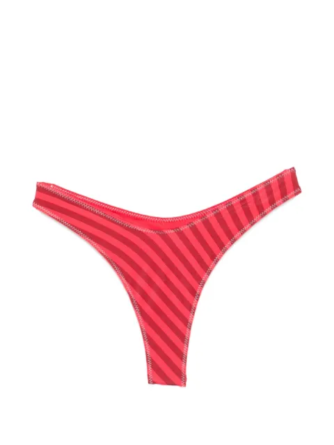 Frankies Bikinis x Jennie Full Moon striped satin bikini bottoms Red 11460SA