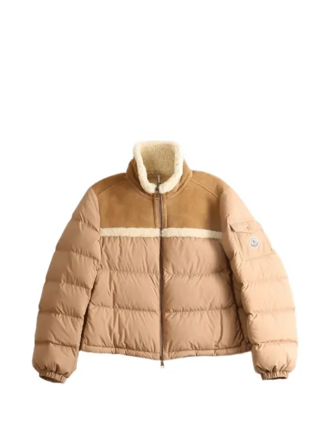 Moncler Aurore shearling-trim panelled jacket Neutrals L20931A00027N0377