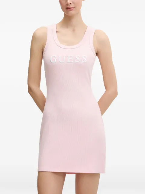 GUESS USA Sunflower ribbed logo-embroidered mini dress Pink V5GK06K8RT2