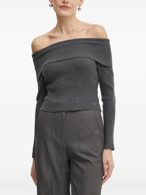 GUESS USA off-shoulder ribbed sweater Grey W4BR73Z3K92