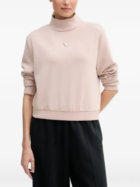 GUESS USA Olympe logo-plaque high-neck sweater Pink V4YQ05KCAY2