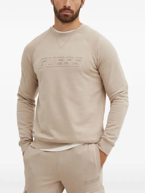 GUESS USA Aldwin logo-embossed raglan-sleeve sweater Neutrals Z4YQ16KAIJ1