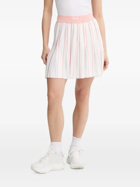 GUESS USA pleated striped mini skirt White V5GD00Z3D60