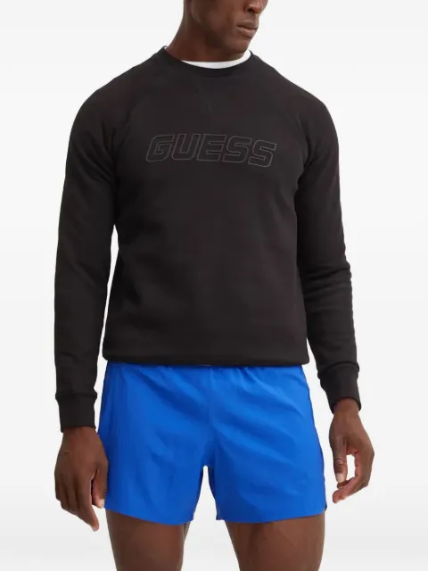 GUESS USA logo-print raglan-sleeve sweatshirt Black Z4YQ16K9V31