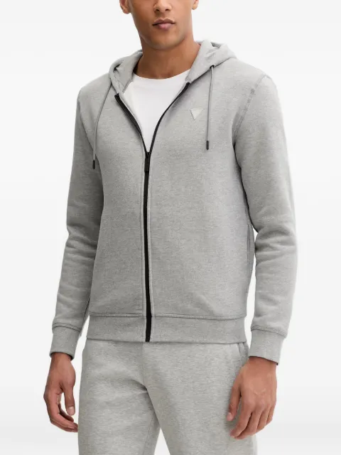 GUESS USA logo-plaque zip-up hoodie Grey Z2YQ28K9V31