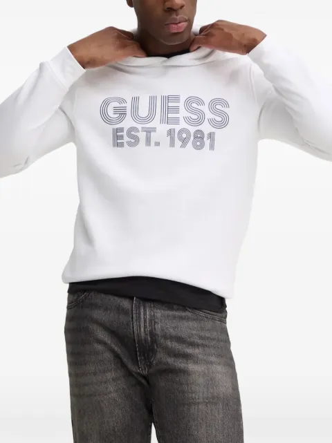 GUESS USA logo-print hoodie White M4YQ36K9Z21