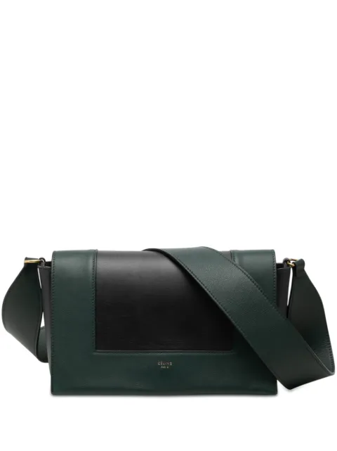 Celine Pre-Owned 2017 Medium Shiny Smooth Calfskin Frame shoulder bag Green A57BO0VQYU7RYHDU