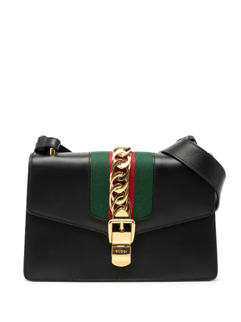 Gucci Pre-Owned 2000-2015 Small Leather Sylvie Web satchel Black 9PLJZZE5LJWN4M71
