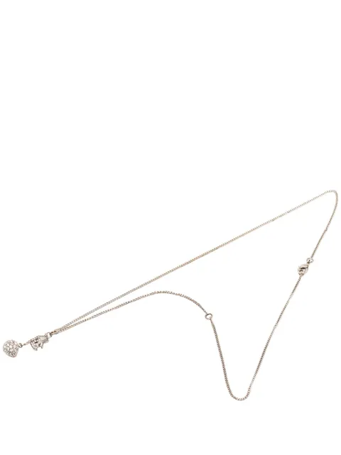 CHANEL Pre-Owned 1990-2020 CC Brass Strass Pendant Drop Necklace costume necklace Silver SUKFCS0APFY67Z0Q