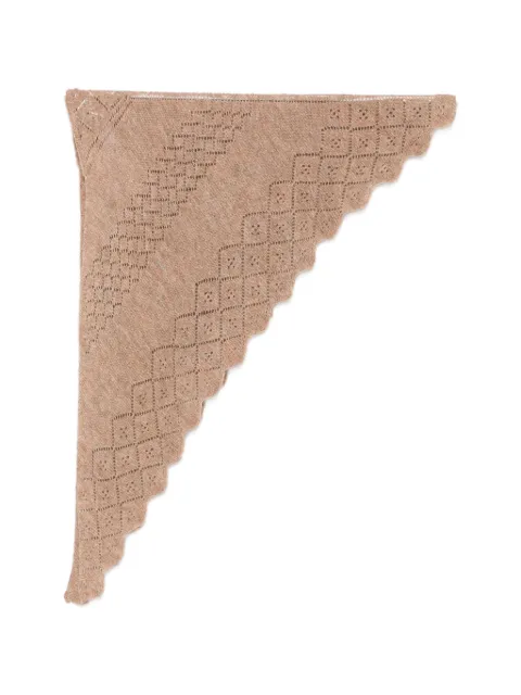 TWINSET pointelle-knit scalloped scarf Brown 262TO5120