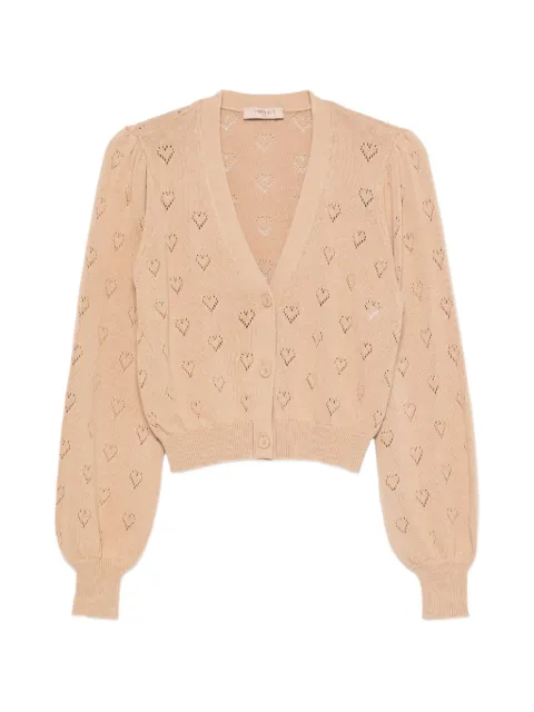 TWINSET pointelle-knit heart-motif cardigan Neutrals 262TP30231