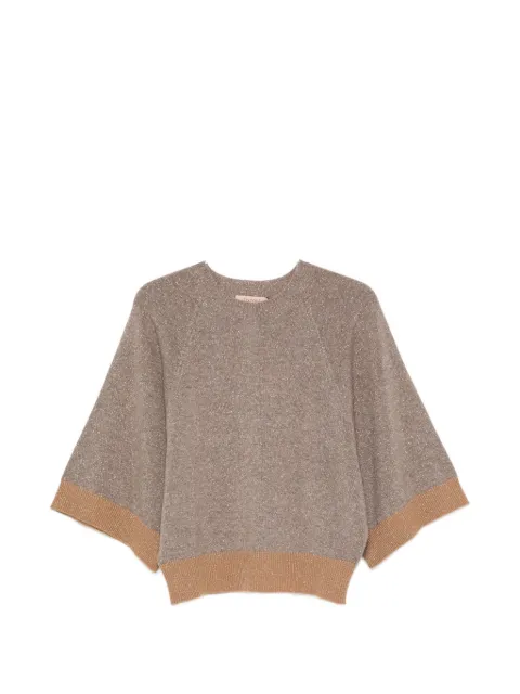 TWINSET metallic raglan-sleeve sweater Brown 262TP3511