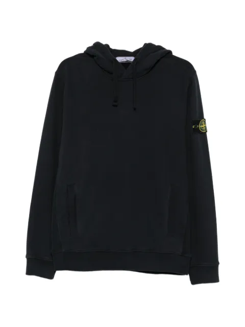Stone Island logo-patch drawstring hoodie Blue L2S156100048S0A20