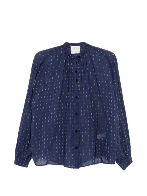 Forte Forte geometric-print tie-neck shirt Blue 15119MYSHIRTF50A5023