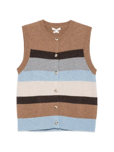 YERSE striped button-up gilet Brown 45517251