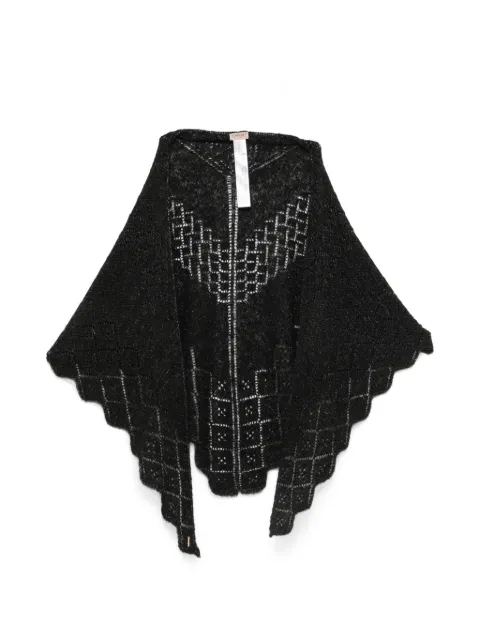TWINSET geometric-knit scalloped scarf Black 262TO5120