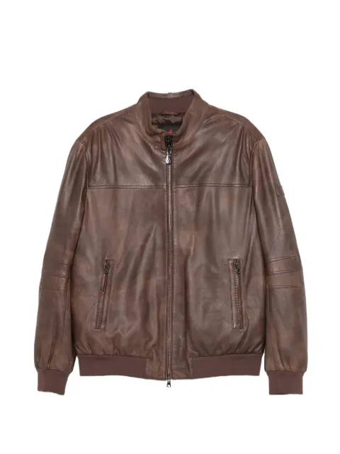 Peuterey Fionia zip-up leather jacket Brown PEU563299012331