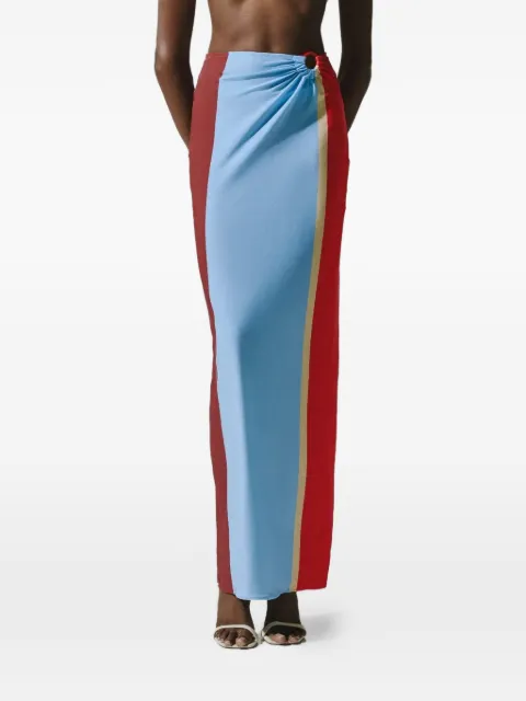 Baobab Zur ring-detail ruched maxi skirt Blue 6771694
