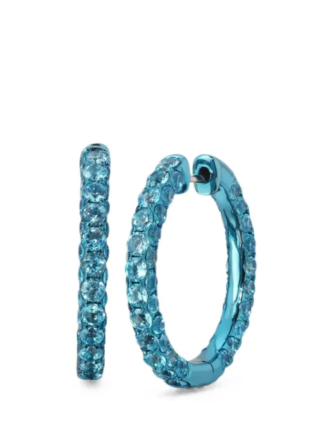 graziela Three-Sided blue topaz hoop earrings Silver WBE107STB