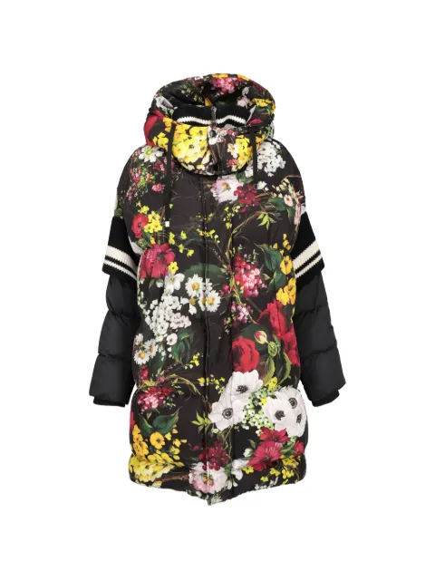 Dolce & Gabbana Pre-Owned floral-print padded coat Black CVM262210