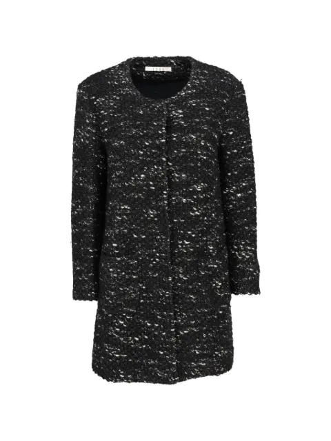 Vintage bouclé concealed coat Black CVM262215