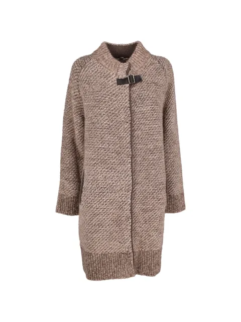 Falconeri buckle-fastening single-breasted coat Neutrals CVM26226