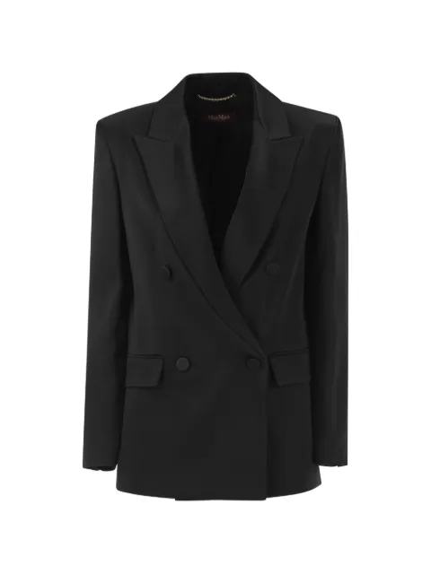 Max Mara double-breasted satin blazer Black 2626046023600