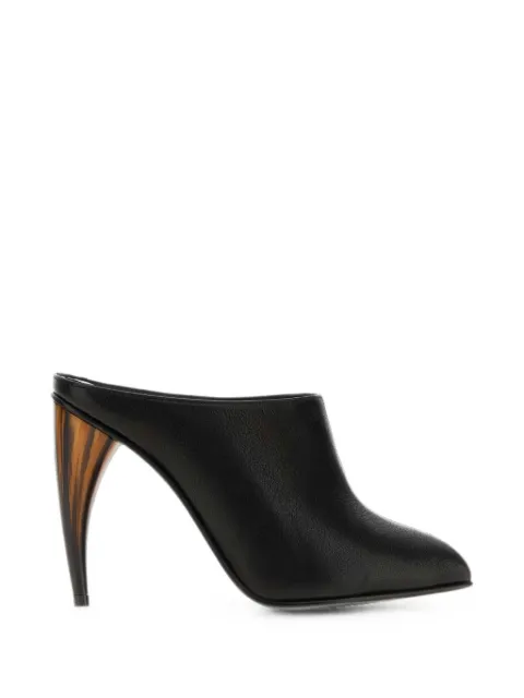 Alexander McQueen peep-toe horn-heel mules Black 866004WHAFA