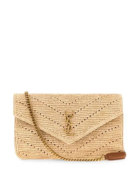 Saint Laurent Loulou raffia shoulder bag Neutrals 868575GAAFY