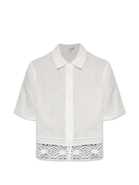 FRAME Heirloom lace-trim short-sleeve shirt White WE26WSH020