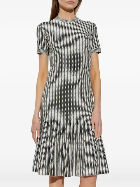 Alexander McQueen striped knitted midi dress Neutrals 876347Q1BH0