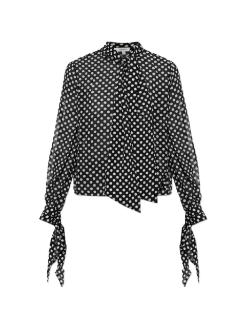 FRAME polka-dot pussy-bow blouse Black WE26WBL008