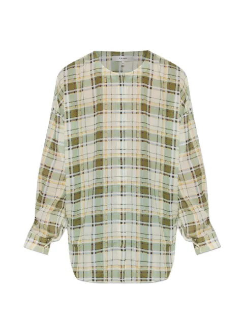FRAME The Gallery check-pattern oversized shirt Neutrals WE26WSH031